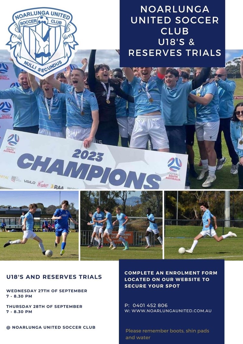 u18's & Reserves 2024 Trials